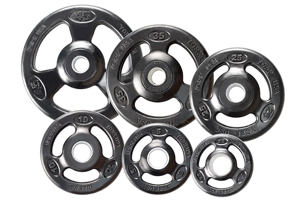 Grip Urethane Encased Olympic Plates- Black - 5 lbs