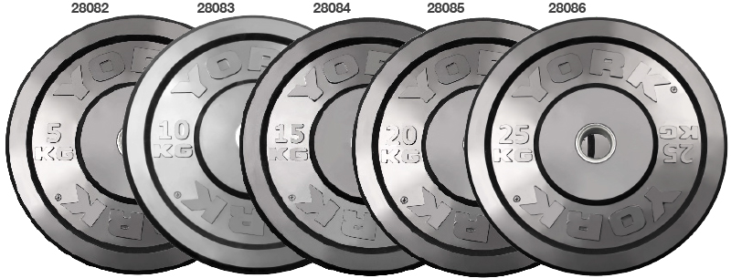 Solid Rubber Training Bumper Plates, Black - 10 kg