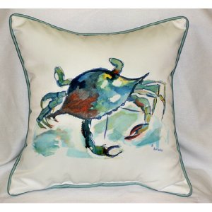 Betsys Crab Throw Pillow- 22 x 22 in.