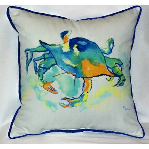 Orange Crab Indoor & Outdoor Throw Pillow- 22 x 22 in.