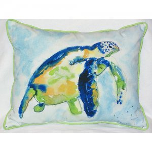 Blue Sea Turtle Indoor & Outdoor Throw Pillow, 20 x 24 in.