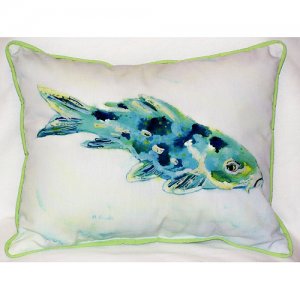 Blue Koi Indoor & Outdoor Throw Pillow- 16 x 20 in.