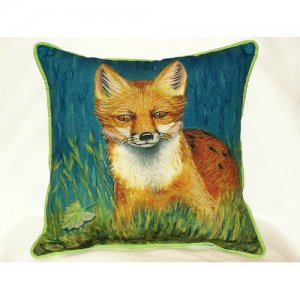 Red Fox Indoor & Outdoor Throw Pillow- 22 x 22 in.