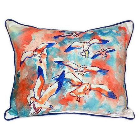 Gulls Flocking Indoor & Outdoor Throw Pillow, 16 x 20 in.