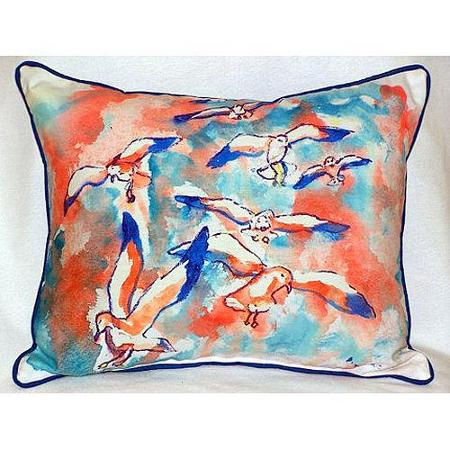 Gulls Flocking Indoor & Outdoor Throw Pillow- - 20 x 24 in.