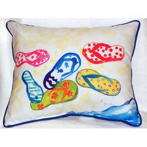 Six Flip Flops Indoor & Outdoor Throw Pillow- 20 x 24 in.