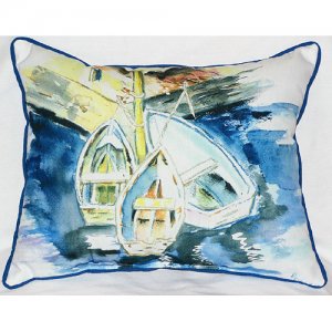 Three Row Boats Indoor & Outdoor Throw Pillow- - 20 x 24 in.