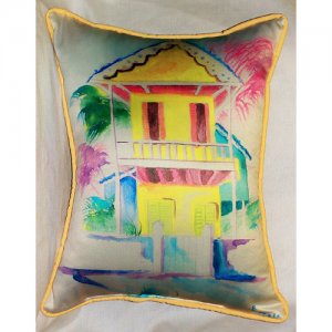 W. Palm Hut Yellow Throw Pillow- 16 x 20 in.