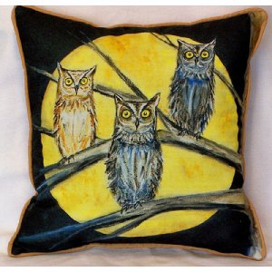Night Owls Indoor & Outdoor Throw Pillow- 18 x 18 in.