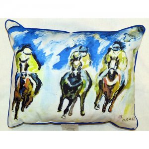 Three Racing Indoor & Outdoor Throw Pillow- - 20 x 24 in.