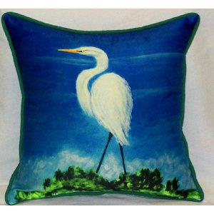 Great Egret Throw Pillow, 22 x 22 in.