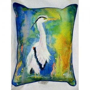 D&Bs Blue Heron Indoor & Outdoor Throw Pillow- 16 x 20 in.