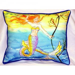 Betsys Mermaid Throw Pillow- - 20 x 24 in.
