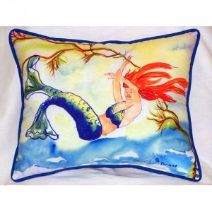 Resting Mermaid Throw Pillow- - 20 x 24 in.