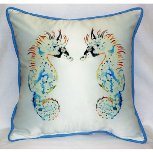 Betsys Seahorses Throw Pillow, 22 x 22 in.