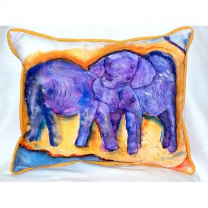 Elephants Indoor & Outdoor Throw Pillow- 20 x 24 in.
