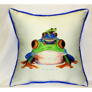 Stacked Frogs Throw Pillow 22 x 22 in.
