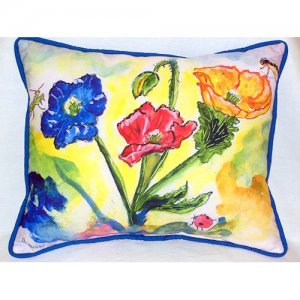 Bugs & Poppies Indoor & Outdoor Throw Pillow - 20 x 24 in.