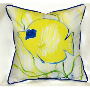 Yellow Tang Throw Pillow- 22 x 22 in.