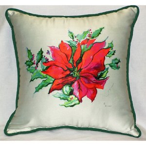 Poinsettia Throw Pillow- 18 x 18 in.
