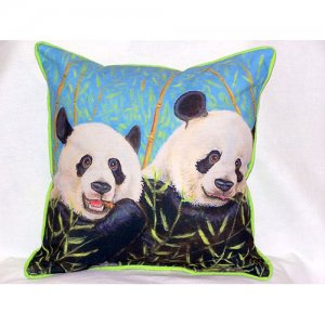 Pandas Indoor & Outdoor Throw Pillow- 22 x 22 in.