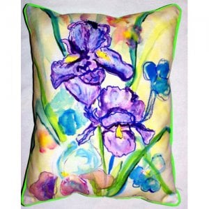 Two Irises Indoor & Outdoor Throw Pillow - 20 x 24 in.