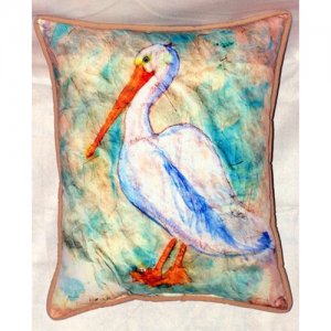Pelican on Rice Indoor & Outdoor Throw Pillow- 20 x 24 in.
