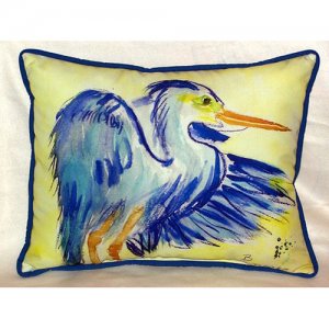 Teal Blue Heron Indoor & Outdoor Throw Pillow - 16 x 20 in.