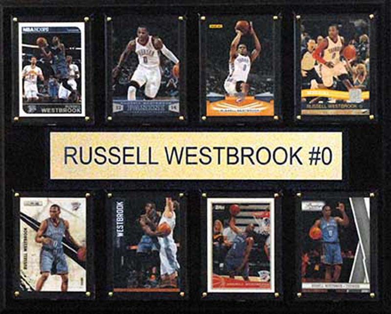 Picture of CandICollectables 1215WESTBR8C NBA 12 x 15 in. Russell Westbrook Oklahoma City Thunder 8-Card Plaque