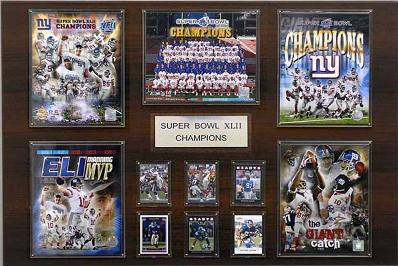 2436NYGSB42 NFL 24 x 36 in. New York Giants Super Bowl XLII Champions Plaque -  CandICollectables