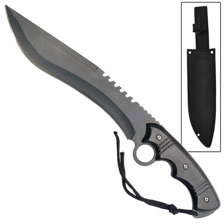 Bowie Survival Military Fix Blade Full Tang Knife- Black