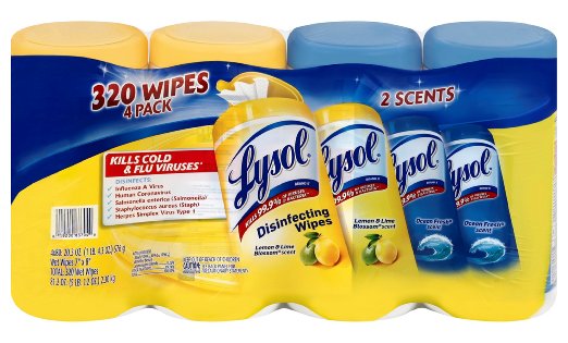 Reckitt Benckiser  Disinfecting Wipes Value Lemon & Lime Blossom Ocean Fresh Scent, Pack of 3