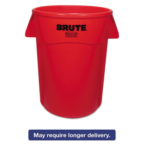 RCP264360REDEA Round Brute Wastebasket Vented Trash Receptacle- Red - 44 gal -  RUBBERMAID COMMERCIAL PROD., RU104254