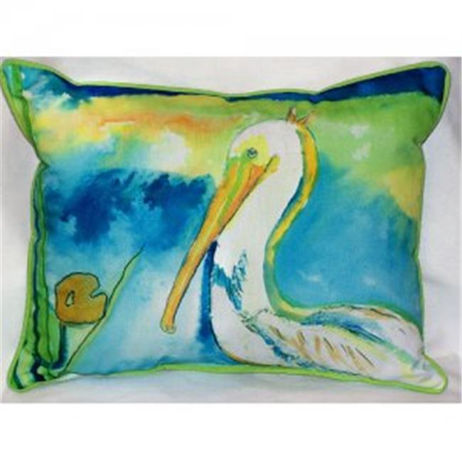 Betsy Drake ZP138 White Pelican Indoor & Outdoor Throw Pillow- 20 x 24 in.
