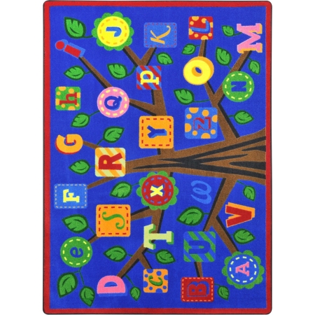 Bold Alphabet Leaves Classroom Circle Time Rectangle Rug 7 ft. 8 in. x 10 ft. 9 in.
