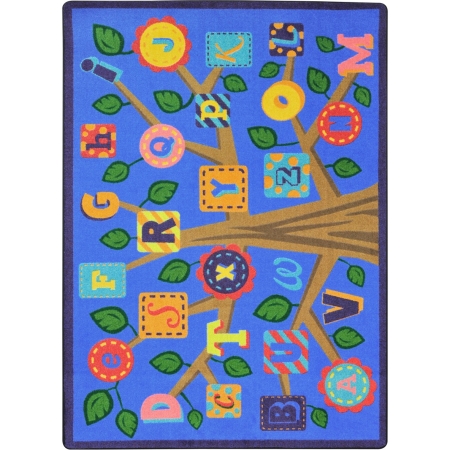Soft Alphabet Leaves Classroom Circle Time Rectangle Rug 7 ft. 8 in. x 10 ft. 9 in.