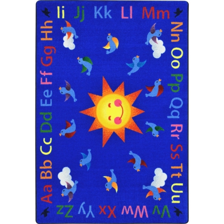 1911C Alphabet Tweet Classroom Seating Rectangle Rug Multi Color - 5 ft. 4 in. x 7 ft. 8 in.