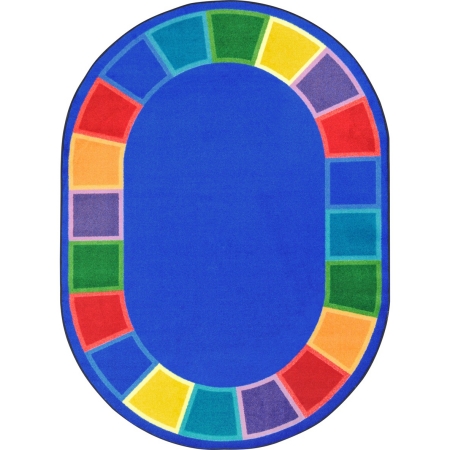 Color Tones Classroom Circle Time Oval Rug Multi Color - 7 ft. 8 in. x 10 ft. 9 in.