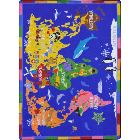 1910C World of Wonders Classroom Rectangle Rug Multi Color - 5 ft. 4 in. x 7 ft. 8 in.