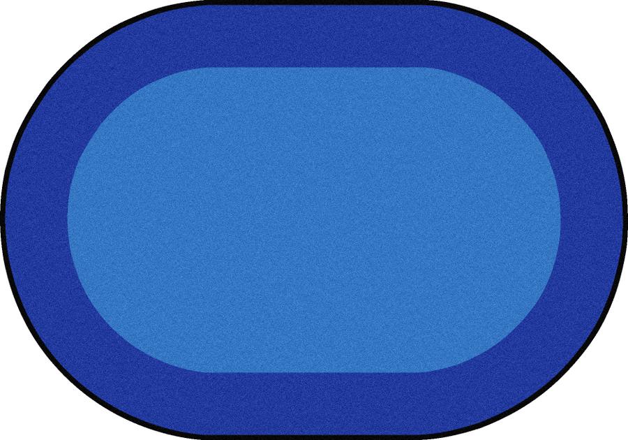 1898CC-01 All Around Oval Classroom Carpet Blue - 5 ft. 4 in. x 7 ft. 8 in.