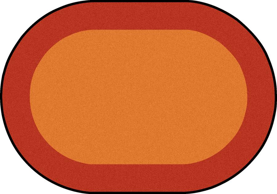 1898CC-03 All Around Oval Classroom Carpet Orange - 5 ft. 4 in. x 7 ft. 8 in.