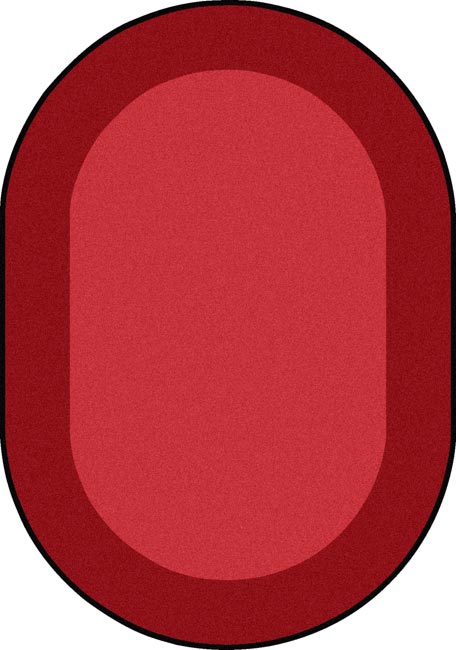 1898CC-05 All Around Oval Classroom Carpet Red - 5 ft. 4 in. x 7 ft. 8 in.