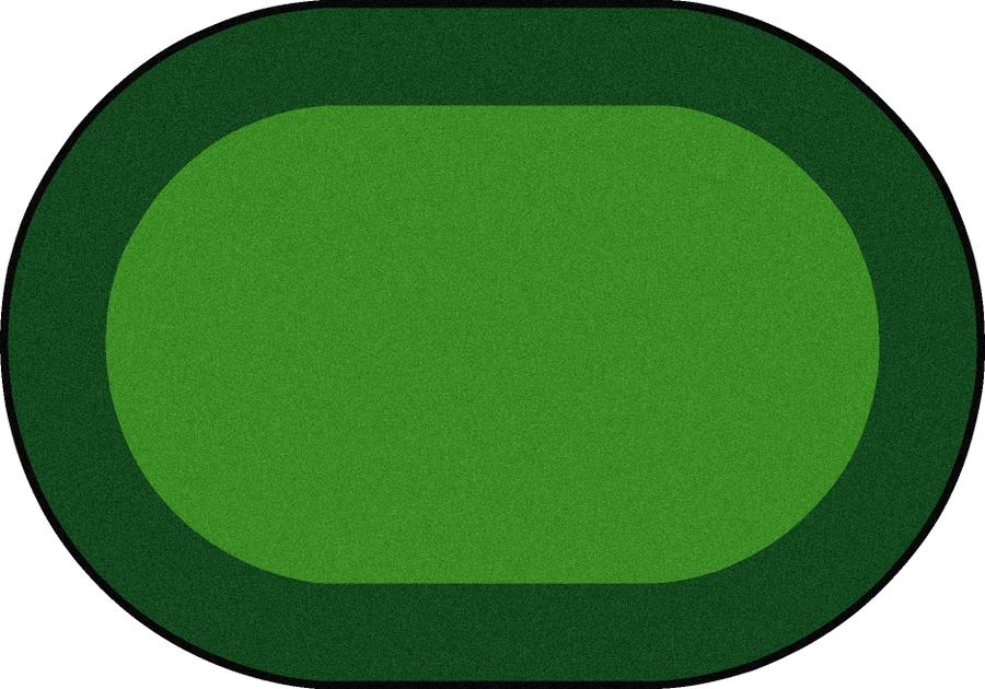 All Around Oval Classroom Carpet  Green - 7 ft. 8 in. x 10 ft. 9 in.