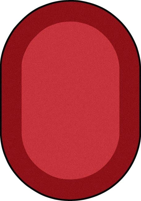 All Around Oval Classroom Carpet  Red - 7 ft. 8 in. x 10 ft. 9 in.