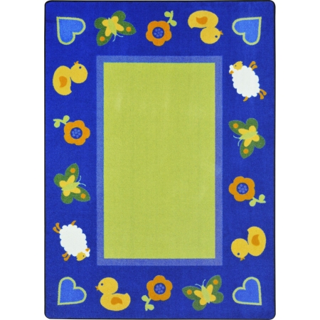 1889C Green Space Rectangle Classroom Carpet Multi Color - 5 ft. 4 in. x 7 ft. 8 in.