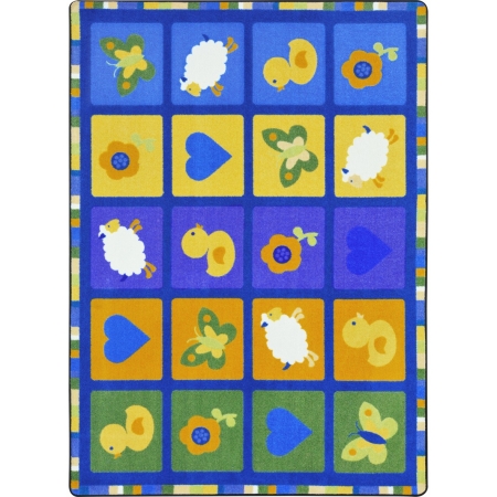 1890C-02 Spring Things Rectangle Classroom Carpet Multi Color - 5 ft. 4 in. x 7 ft. 8 in.