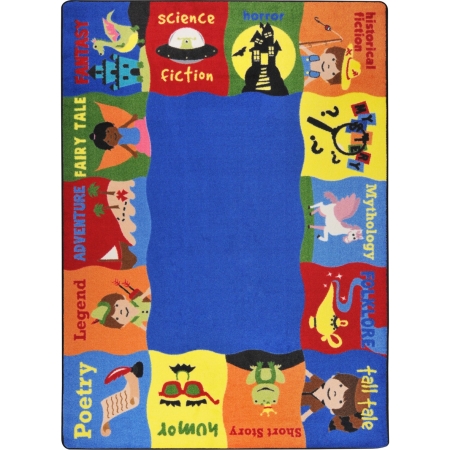 1854C Read Me A Story Classroom Circle Time Rectangle Rug  Multi Color - 5 ft. 4 in. x 7 ft. 8 in.