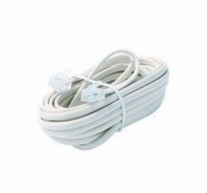Picture of Black Point Products BT-026-WHITE 4 Wire White Telephone Cord&#44; 15 ft.