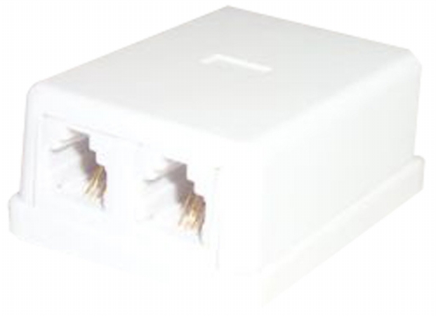 Picture of Black Point Products BT-073-WHITE 4 Conductor Dual White Phone Jack