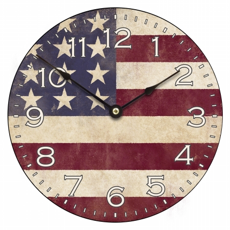 Wall Clocks, Wall Clock, Flag - 11.75 in